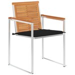 vidaXL Chaises de jardin avec coussins 2 Pièces Acacia solide et acier