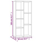 vidaXL Armoire à livres Chêne fumé 50x25x106 cm