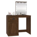 vidaXL Coiffeuse avec LED chêne marron 90x50x132 5cm bois d'ingénierie