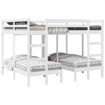 vidaXL Lit superposé triple blanc 140x200/70x140 cm bois de pin massif