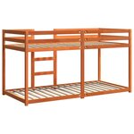 vidaXL Lit superposé cire marron 75x190 cm bois de pin massif