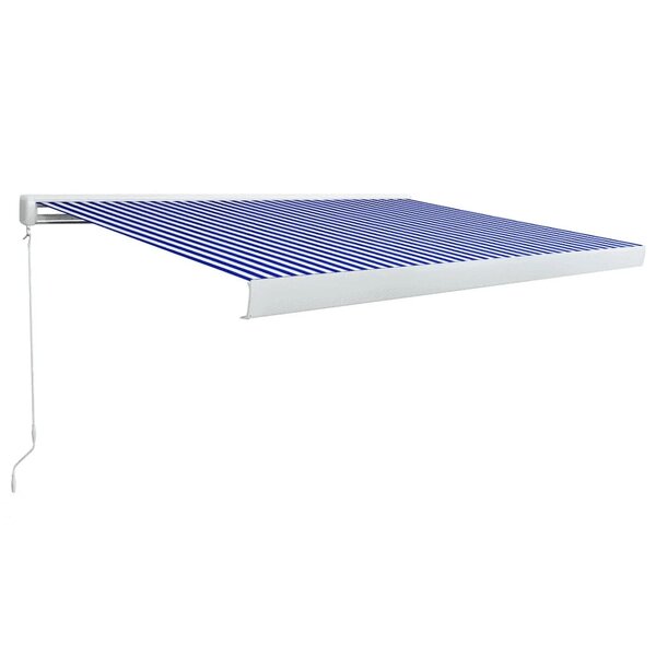 vidaXL Store à cassette manuel 350x250 cm Bleu et blanc