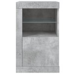 vidaXL Armoires latérales et lumières LED 2 Pièces gris béton
