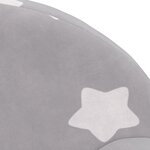 vidaXL Canapé-lit enfant 2 places gris clair étoiles peluche douce