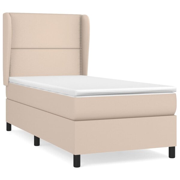 vidaXL Sommier à lattes de lit avec matelas Cappuccino 100x200 cm