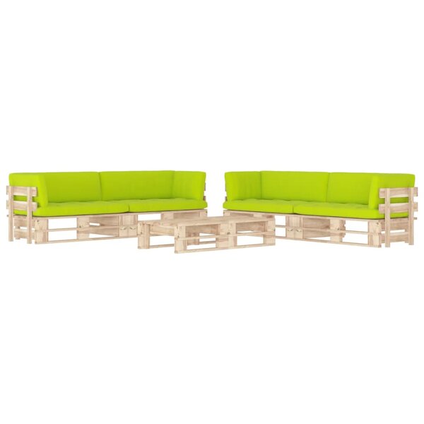 vidaXL Salon de jardin palette 6Pièces avec coussins Bois de pin imprégné