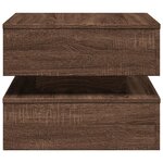 vidaXL Table basse avec lumières LED chêne marron 50x50x40 cm