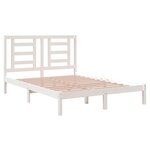 vidaXL Cadre de lit Blanc Bois de pin massif 140x190 cm