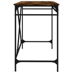 Bureau table poste de travail meuble d'ordinateur informatique étude chêne fumé 100 x 50 x 75 cm bois d'ingénierie et fer brun 02_0023563
