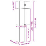 vidaXL Armoire de rangement blanc 70x42 5x225 cm bois d'ingénierie