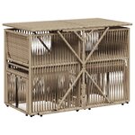 vidaXL Ensemble à manger de jardin et coussins 7 Pièces beige poly rotin