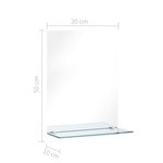 vidaXL Miroir mural avec étagère 30x50 cm Verre trempé