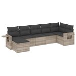 vidaXL Salon de jardin avec coussins 7 Pièces gris clair résine tressée