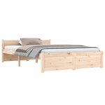 vidaXL Cadre de lit bois massif 120x190 cm petit double