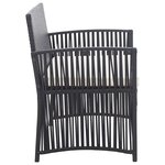 Salon de jardin meuble d'extérieur ensemble de mobilier 4 pièces avec coussin résine tressée noir 02_0016075