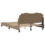 vidaXL Cadre de lit avec lumières LED cappuccino 140x200 cm similicuir