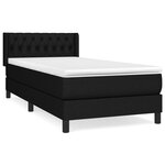 vidaXL Sommier à lattes de lit avec matelas Noir 100x200 cm Tissu