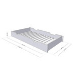 Tiroir à roulettes rangement ou lit - blanc pour lit 80 x 180 cm