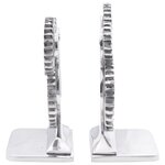 Serre-livres vidaXL 2 Pièces Argent 10x10x22 cm Aluminium Cog