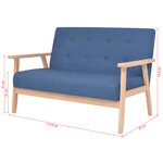 vidaXL Ensemble de canapé 2 Pièces Tissu bleu