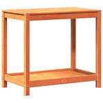 vidaXL Table de rempotage avec étagère cire marron bois massif de pin