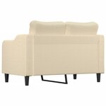 vidaXL Canapé à 2 places Crème 120 cm Tissu