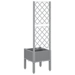 vidaXL Jardinière avec treillis gris clair 40x40x142 cm PP