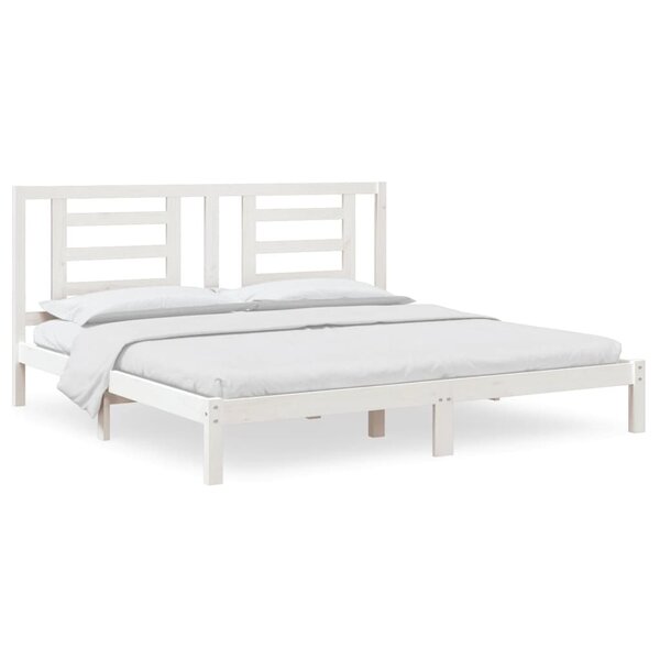 vidaXL Cadre de lit Blanc Bois de pin massif 200x200 cm