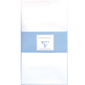 Clairefontaine - un paquet de 25 enveloppes blanches triomphe auto-adhésives 11x22 cm 90g