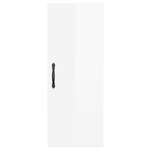 vidaXL Buffet haut Blanc brillant 34 5x34x180 cm Bois d'ingénierie