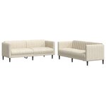 vidaXL Ensemble de canapés 2 Pièces crème tissu