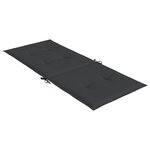 vidaXL Coussins de chaise de jardin à dossier haut lot de 2 noir tissu