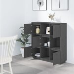 vidaXL Buffet Gris 110 5x35x117 cm Bois massif de pin