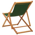 vidaXL Chaise pliable de plage bois d'eucalyptus et tissu vert