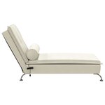 vidaXL Chaise longue de massage avec traversin crème velours