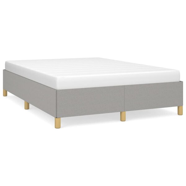vidaXL Cadre de lit sans matelas gris clair 140x190 cm tissu