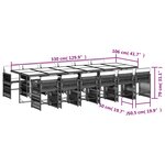 vidaXL Ensemble à manger de jardin 13 Pièces coussins noir résine tressée
