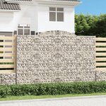 vidaXL Paniers à gabions arqués 2 Pièces 300x30x200/220 cm fer galvanisé