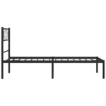 vidaXL Cadre de lit métal avec tête de lit noir 80x200 cm