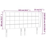 vidaXL Tête de lit avec oreilles Crème 163x23x118/128 cm Tissu