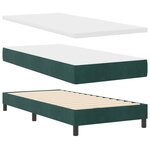 lit box spring vidaXL avec matelas et LED vert foncé 100x200 cm en velours