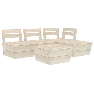 vidaXL Salon de jardin palette 5 Pièces Bois d'épicéa imprégné