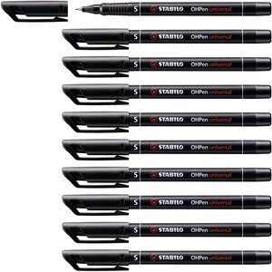 Feutre pour Transparent OHPen Permanent Pointe superfine Noir x 10 STABILO