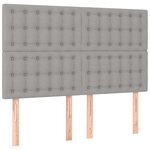 vidaXL Sommier à lattes de lit avec matelas Gris clair 140x200cm Tissu