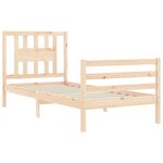 vidaXL Cadre de lit avec tête de lit 90x200 cm bois massif