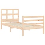 vidaXL Cadre de lit avec tête de lit 90x200 cm bois massif