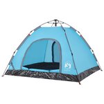vidaXL Tente de camping 3 personnes bleu libération rapide