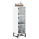 vidaXL Buffet avec portes en verre blanc 35x37x120 cm