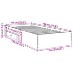 Lit de cadre vidaXL en chêne Sonoma 90x190 cm en bois d'ingénierie
