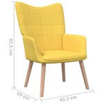 vidaXL Chaise de relaxation avec tabouret Jaune moutarde Tissu